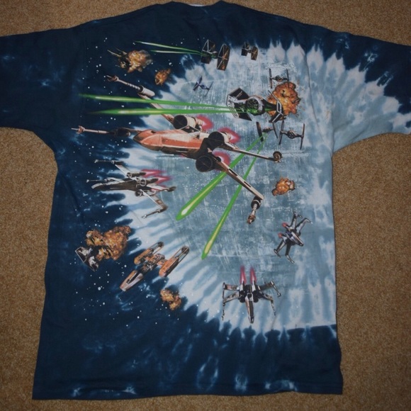 VINTAGE STAR WARS TIE DYE MILLENNIUM FALCON TEE - Picture 2 of 2